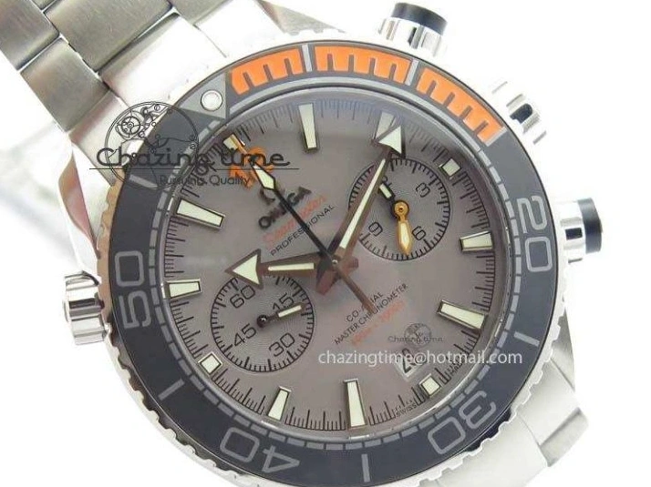 1223 Planet Ocean Master Chronometer Chrono SS OM 1:1 Best Edition Gray Dial On SS Bracelet A Reliable 8180